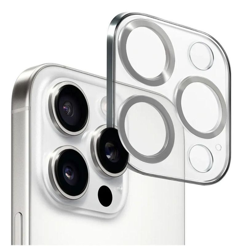 Mica Cámara Vidrio Templado Deluxe iPhone 16 Pro/Max Mr. Gadgets Plateado