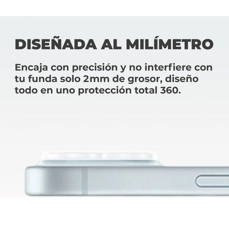 Mica De Cámara Cristal 9d Deluxe Para iPhone 15/15 Plus Plateado