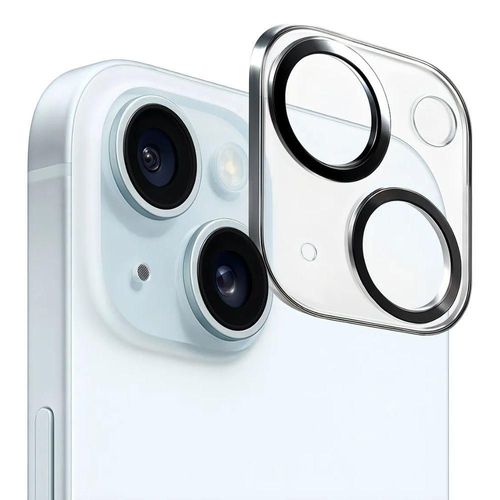 Mica De Cámara Cristal 9d Deluxe Para iPhone 15/15 Plus Plateado