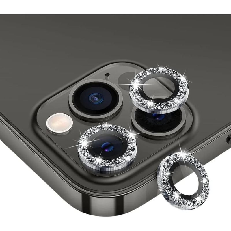 Mica Lente Aros Cámara Glitter Brillo Diamantes Para iPhone