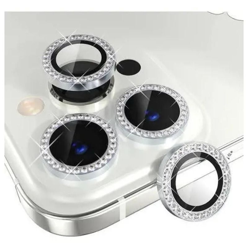 Mica Lente Aros Cámara Glitter Brillo Diamantes Para iPhone