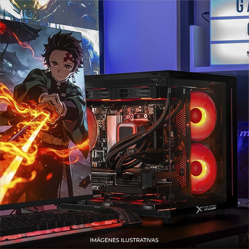 Xtreme pc rtx 5070 ryzen 9 16gb ddr5 1tb monitor 27 black