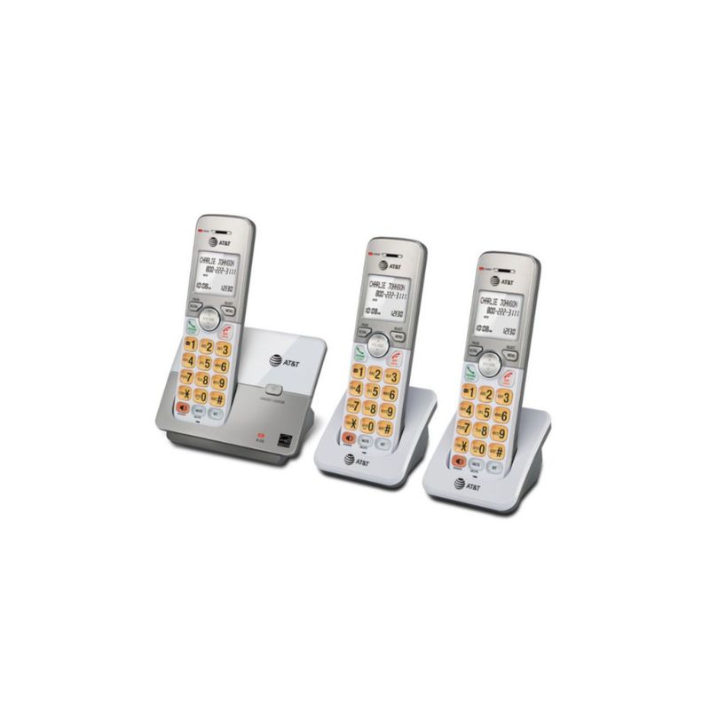 Kit 3 Teléfonos Inalámbricos De Escritorio AT&T ID Llamadas EL51303 Gris