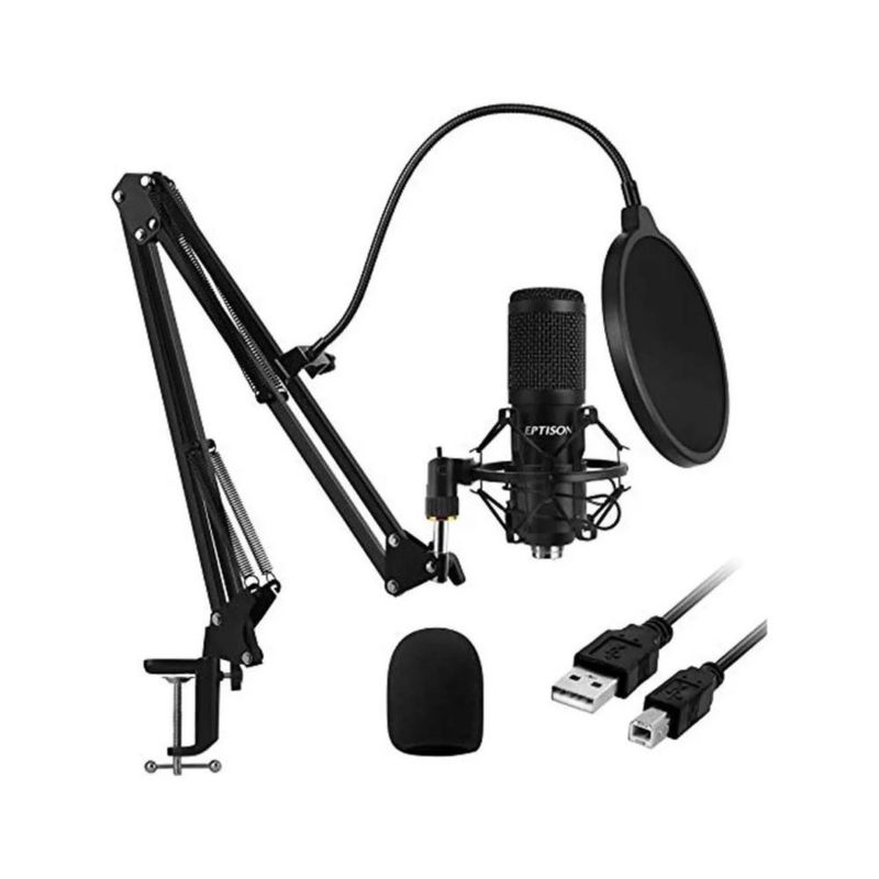 Micrófono Gamer Condensador Usb, Eptison 192khz / 24bit Kit