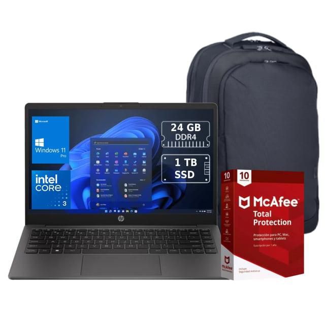 Laptop HP 240R G10 14" HD Intel Core 3 100U 14ª Gen 24 RAM 1TB SSD Windows 11 PRO  WiFi 6 Mochila + Antivirus