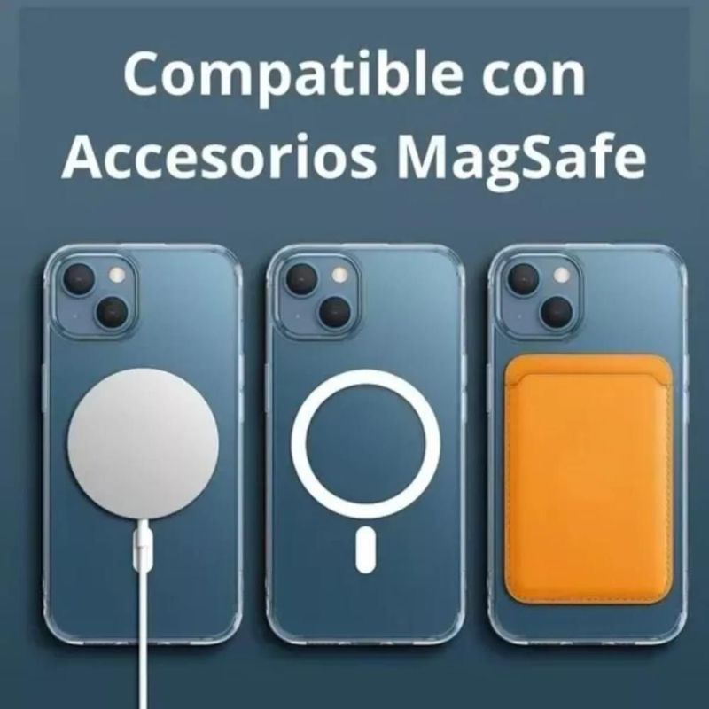 Funda Case Transparente Clear De Colores Para iPhone Magsafe