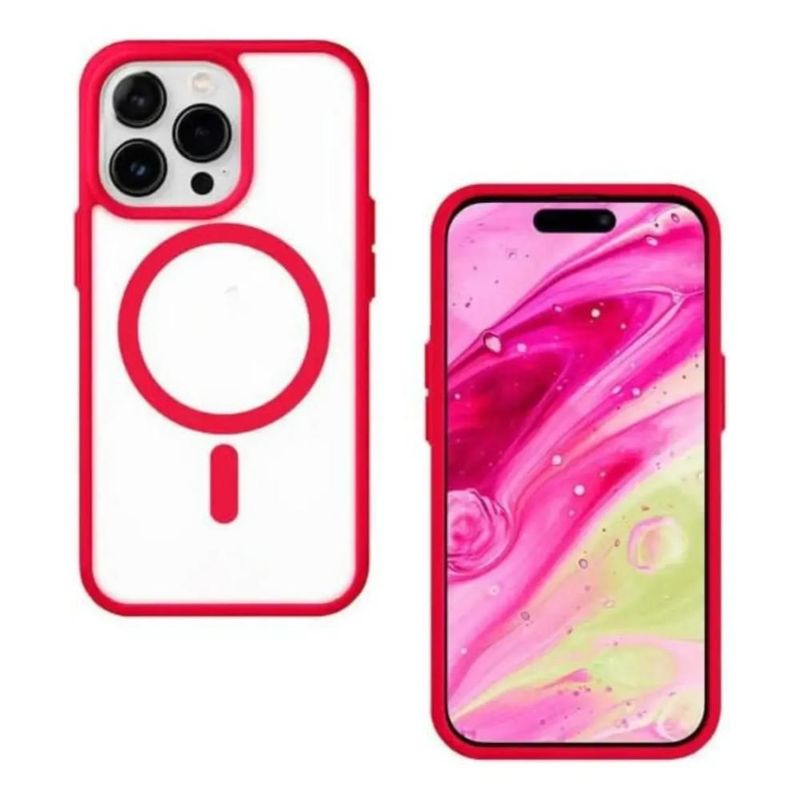 Funda Case Transparente Clear De Colores Para iPhone Magsafe