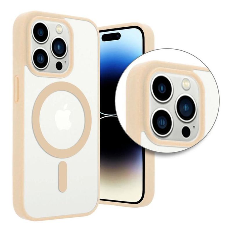 Funda Case Transparente Clear De Colores Para iPhone Magsafe