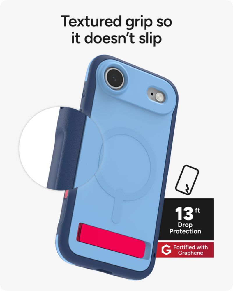 Funda ZAGG Sedona Snap para iPhone Air azul con soporte