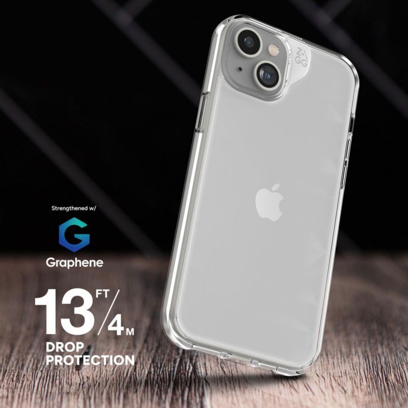 Funda ZAGG Crystal Palace para iPhone 15 Plus con protección contra caídas de 4 m