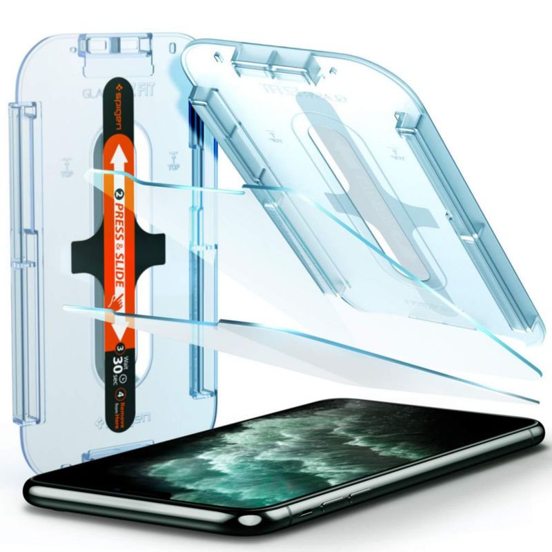 Protector de pantalla Spigen GlasTR EZ FIT para iPhone 11 Pro Max 2 unidades