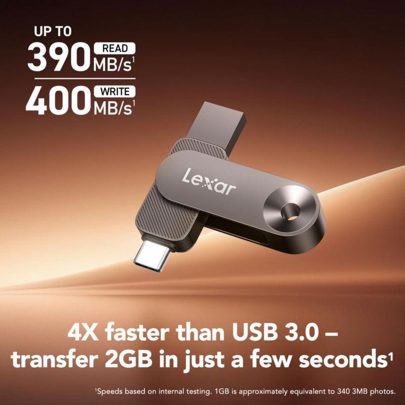 Unidad de estado sólido Lexar D500 de 1 TB con USB-C y USB-A