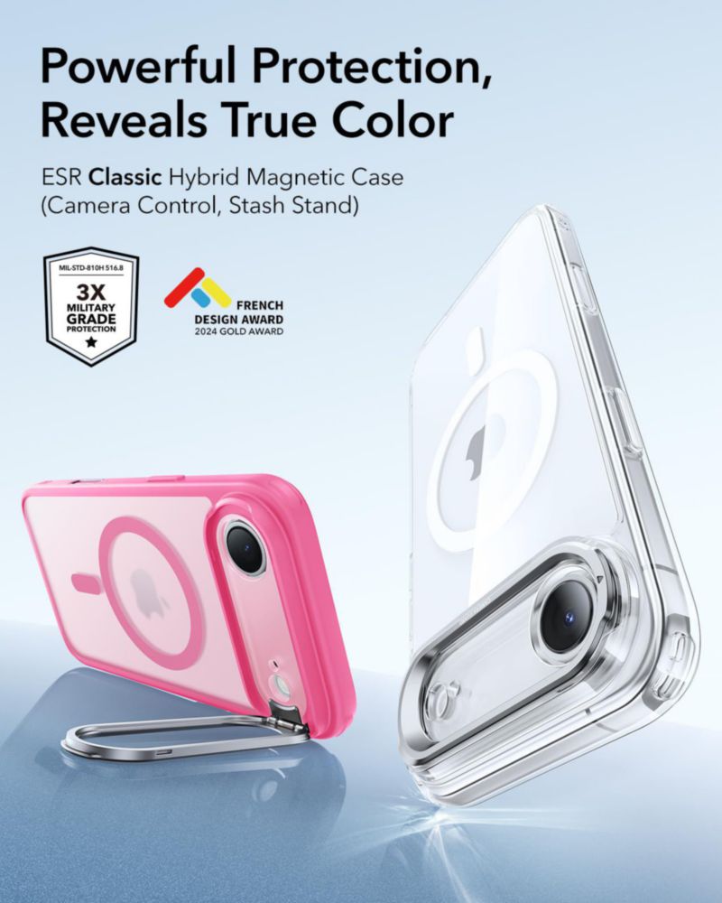 Funda ESR para iPhone 17 Air con MagSafe rosa militar