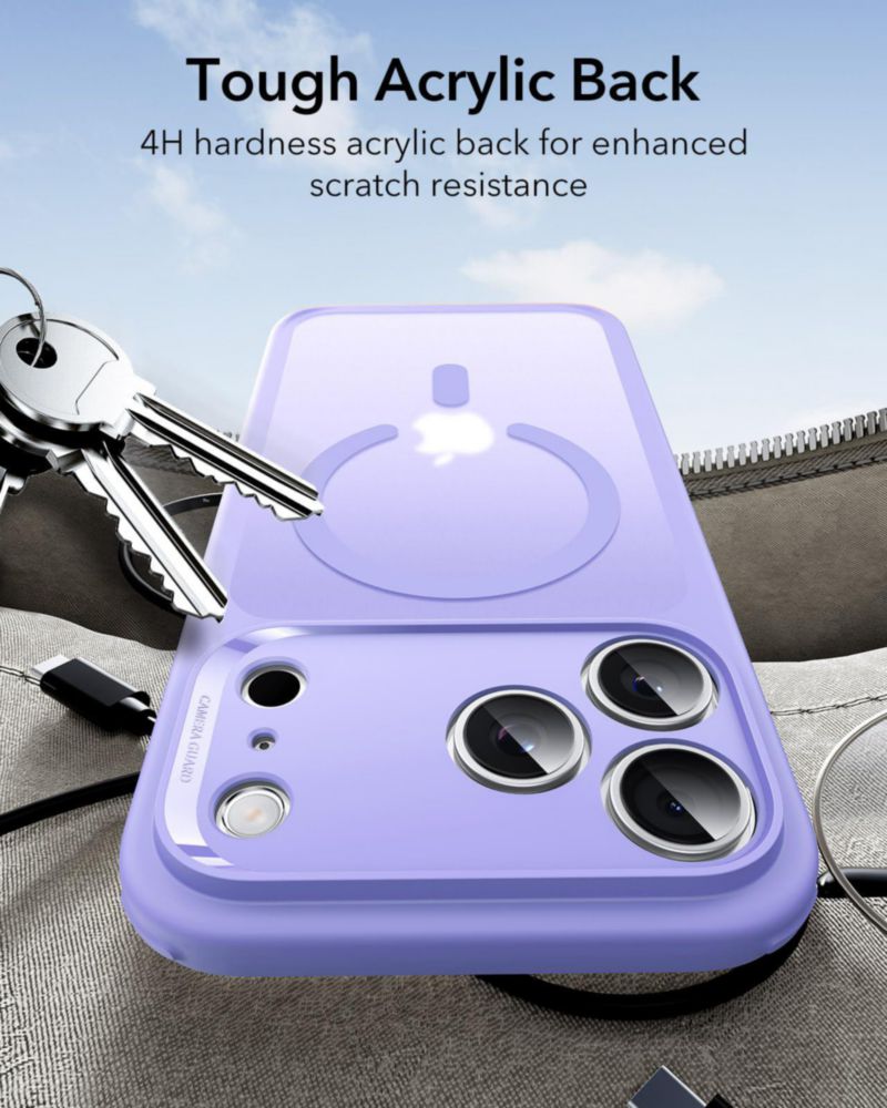 Funda ESR para iPhone 17 Pro resistente a golpes compatible con MagSafe color morado