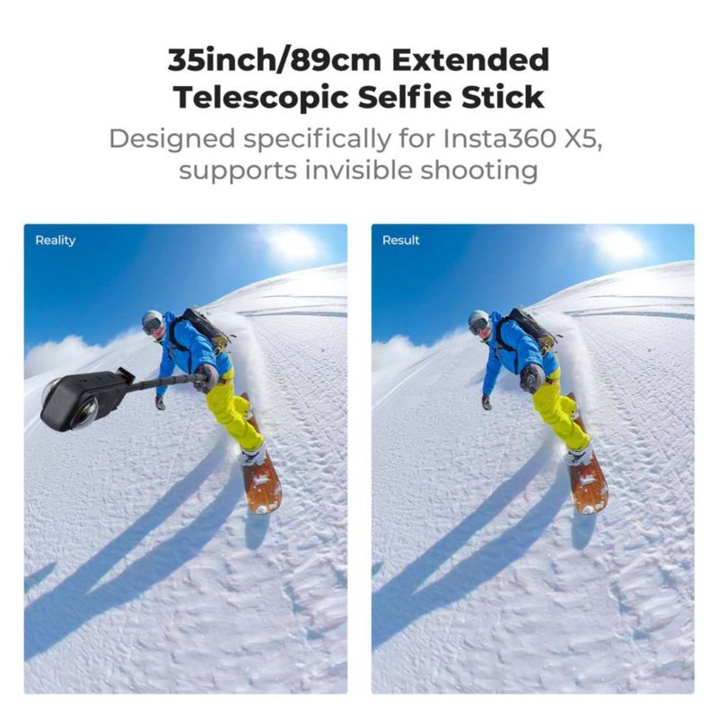 Palo de selfie K&F Concept para Insta360 X5 plegable 89 cm