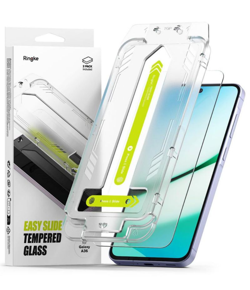 Protector de pantalla Ringke Easy Slide para Samsung Galaxy A36 vidrio templado 9H 2 unidades
