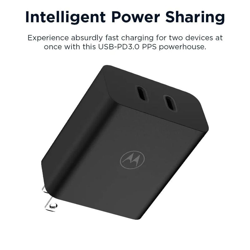 Cargador Motorola TurboPower 125W GaN de doble puerto USB-C