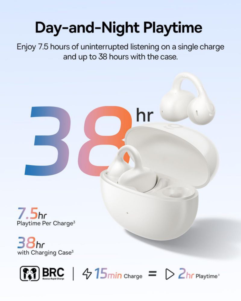 Auriculares Baseus Bass BC1 de oído abierto con clip IP55 resistentes al agua
