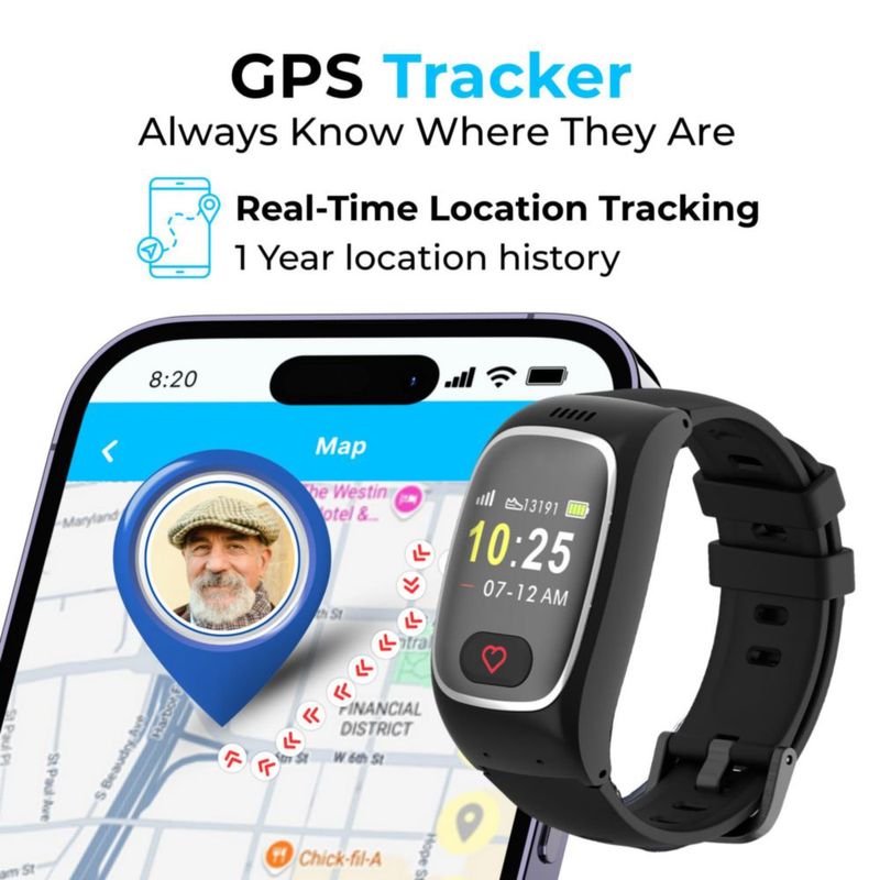 Reloj inteligente Seculife con alerta médica GPS detección de caídas y SOS