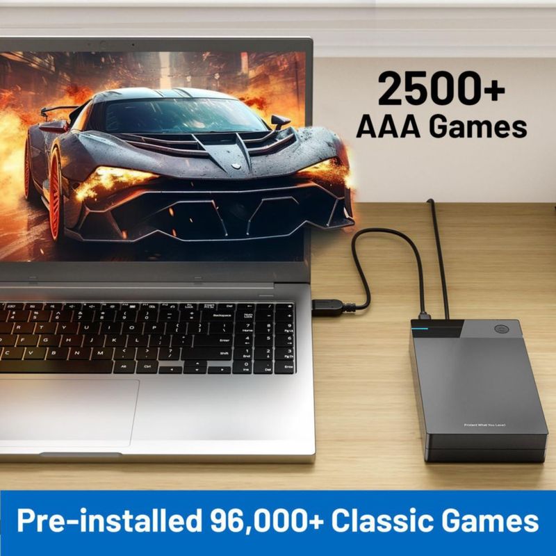 Disco duro para juegos Kinhank 12 TB Retro con más de 96.000 juegos USB 3.0
