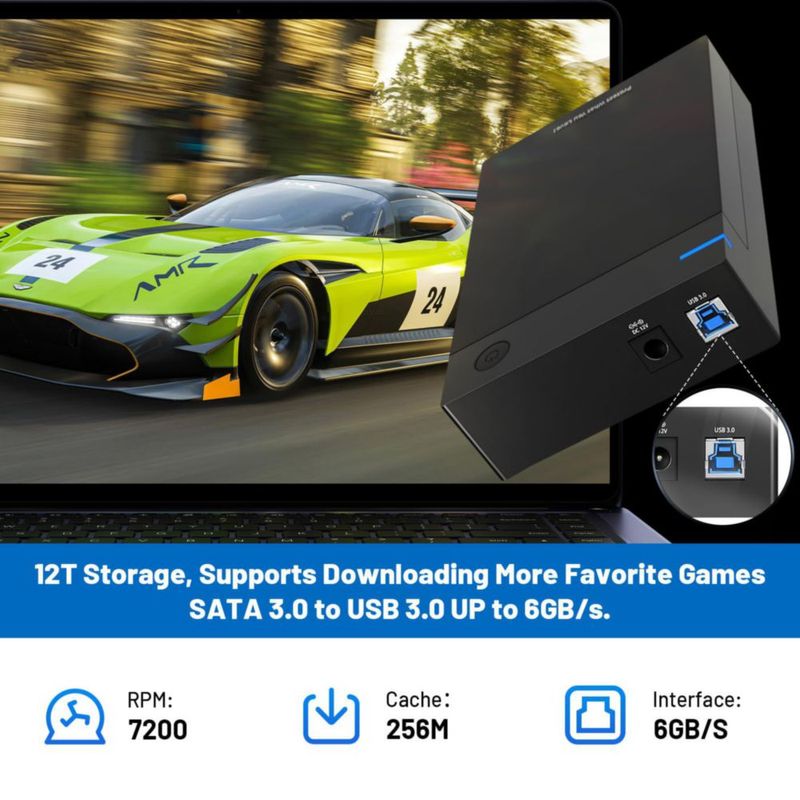 Disco duro para juegos Kinhank 12 TB Retro con más de 96.000 juegos USB 3.0