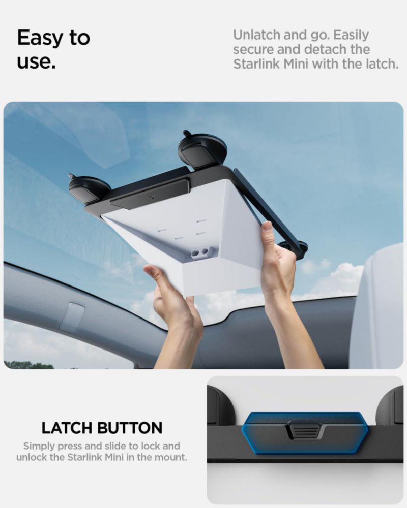 Kit de montaje Spigen Starlink Mini con ventosas antirruido