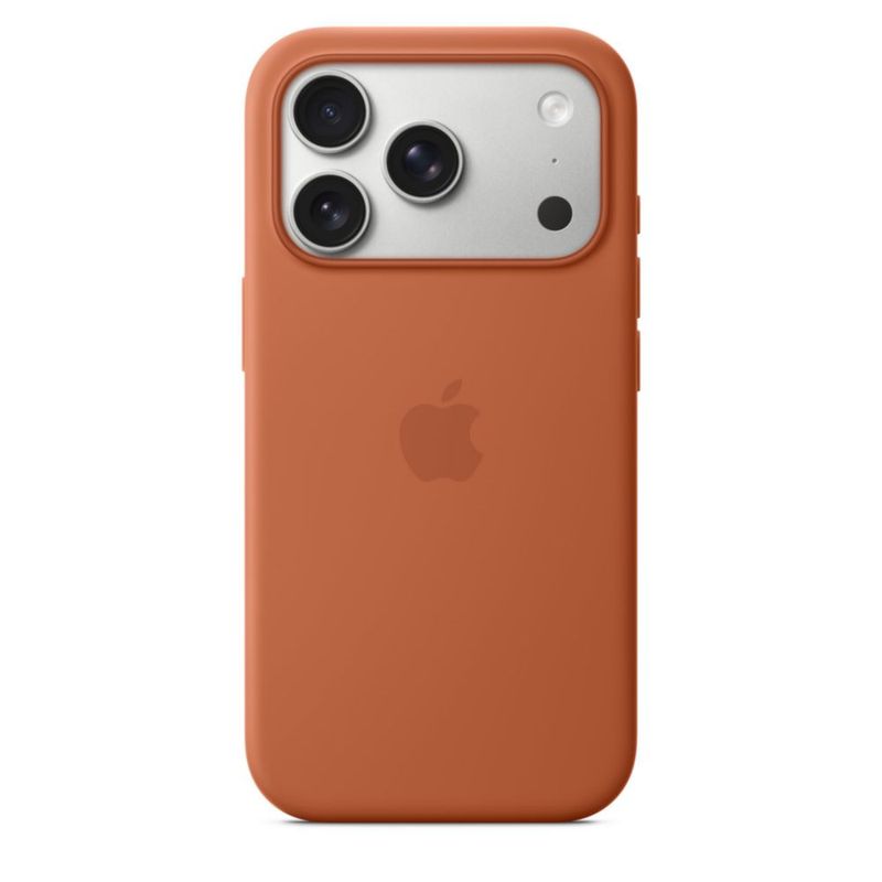 Funda para iPhone 17 Pro de Apple en silicona con MagSafe color terracota