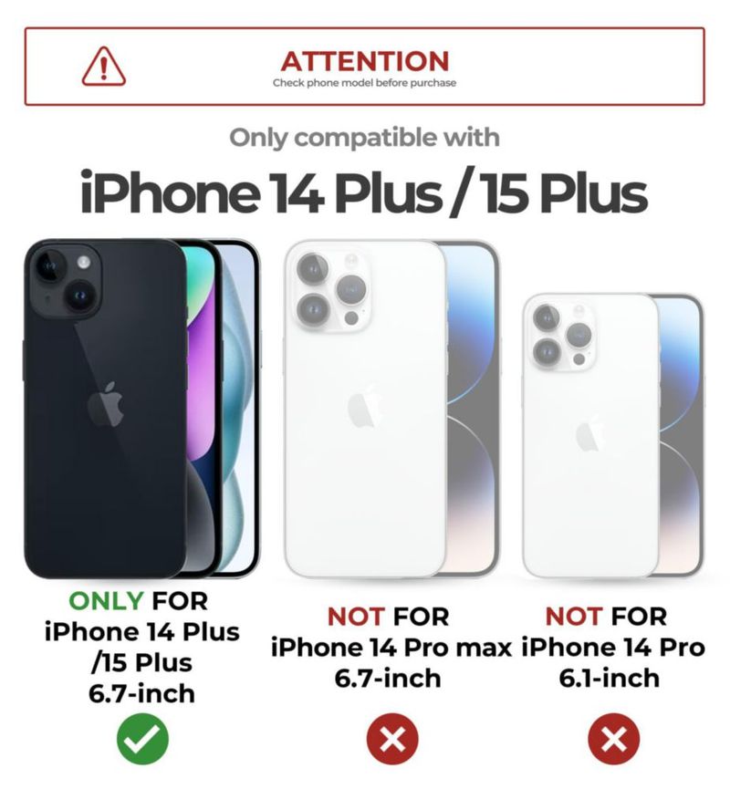 Funda Dexnor para iPhone 15 Plus/14 Plus con funda de cámara deslizante