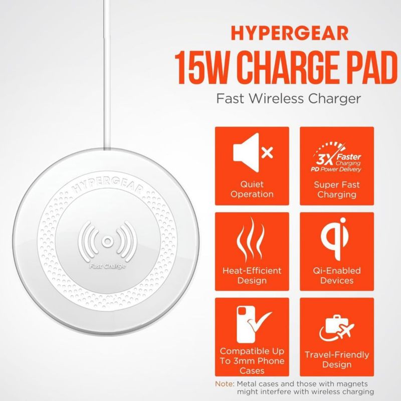 Cargador inalámbrico HyperGear ChargePad Pro 15W de carga rápida