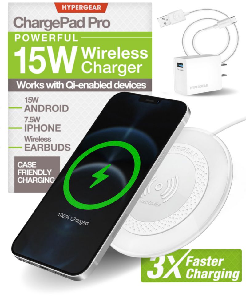 Cargador inalámbrico HyperGear ChargePad Pro 15W de carga rápida