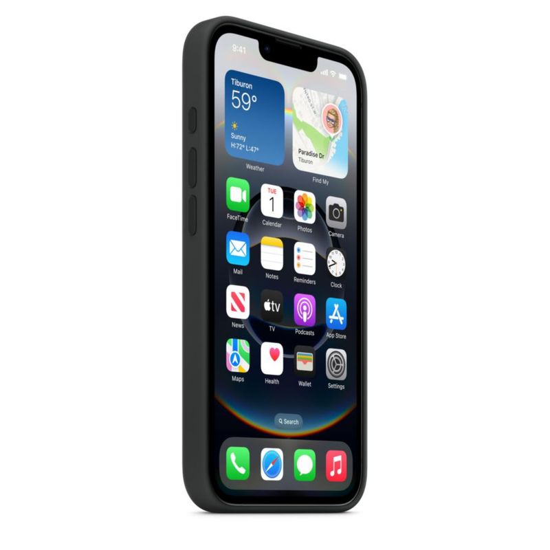 Funda de silicona Apple para iPhone 16e color negro