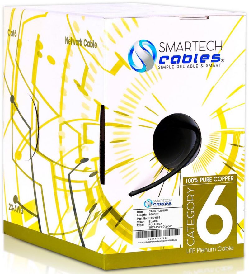 Cable Ethernet Smartech Cat6 305 m UTP de cobre sólido