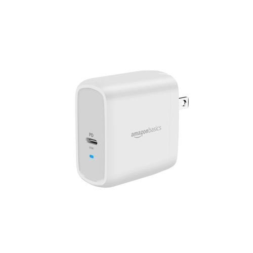 Cargador de pared Amazon Basics 65W GaN USB-C PD 3.0 Blanco