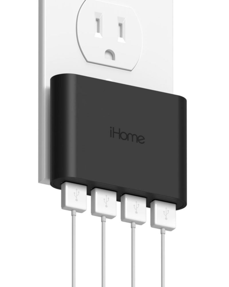 Cargador de pared USB iHome Slim AC Pro multipuerto de 4 puertos