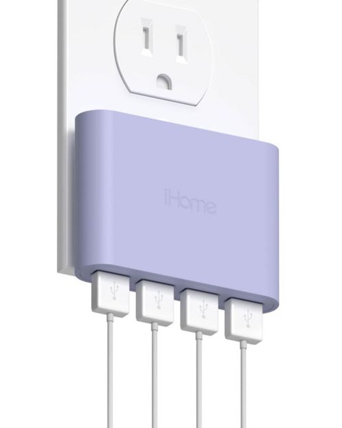 Adaptador de carga iHome Slim Cargador de pared USB de 4 puertos