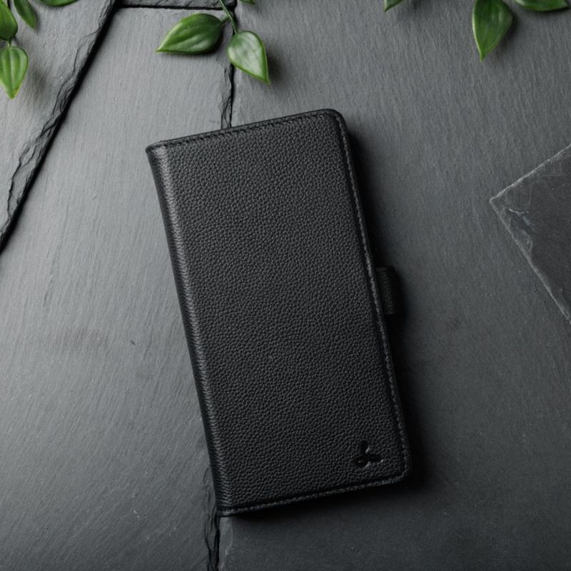 Funda cartera de cuero Snakehive para Galaxy S26 Ultra negra