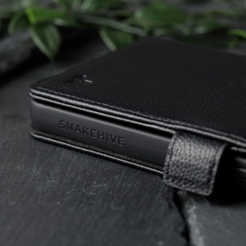 Funda cartera de cuero Snakehive para Galaxy S26 Ultra negra