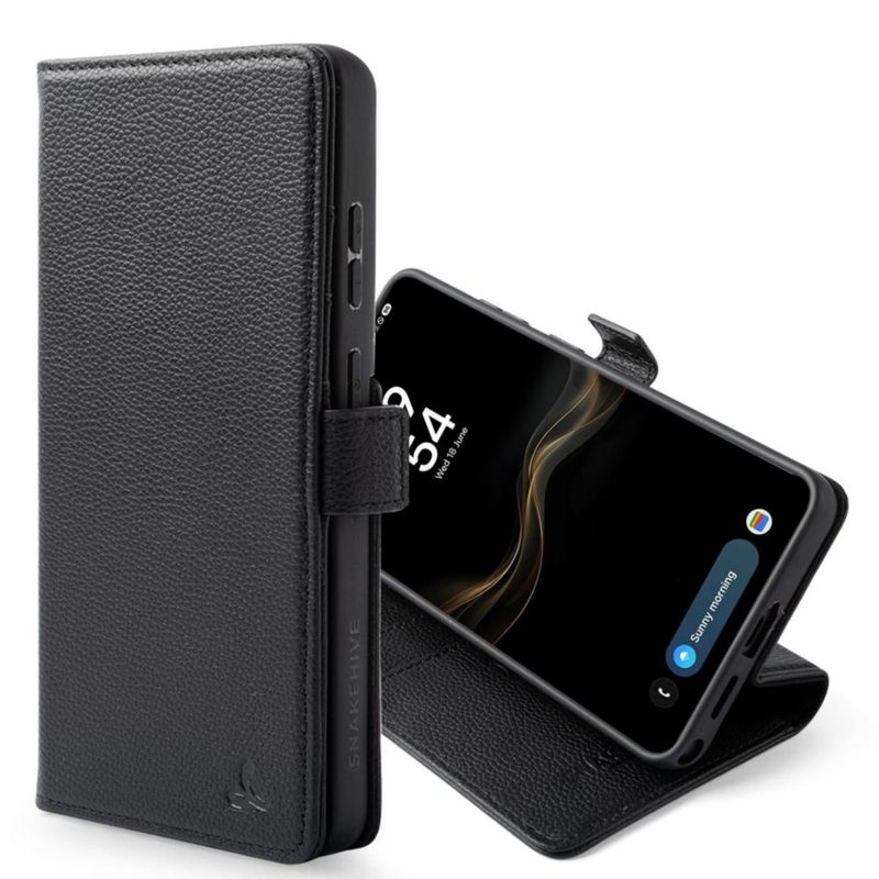 Funda cartera de cuero Snakehive para Galaxy S26 Ultra negra