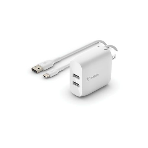 Cargador de pared USB Belkin de 24 W de doble puerto con cable USB C