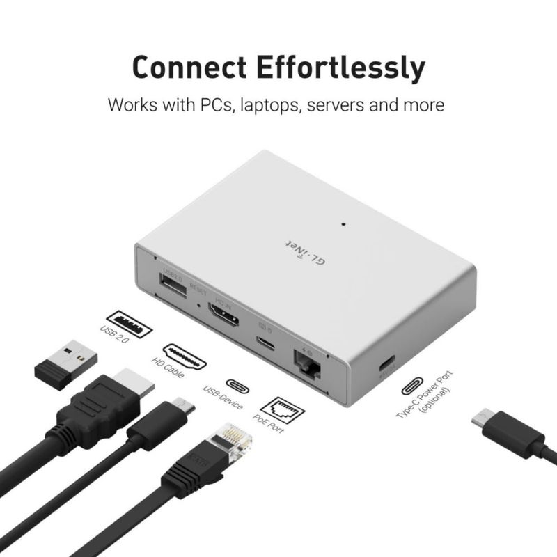 Switch KVM GL.iNet Comet PoE doble alimentación 4K@30Hz 32 GB