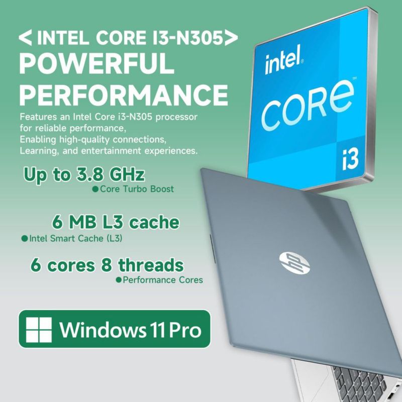 Laptop HP 156" Intel i3-1125G4 8 GB de RAM 128 GB SSD