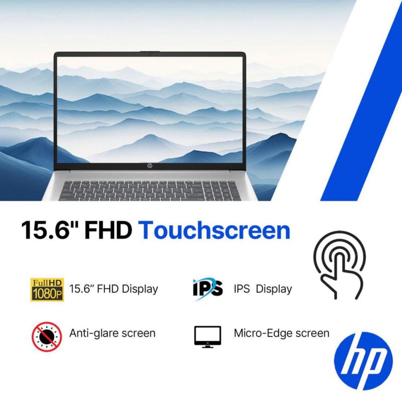 Laptop HP 156" FHD táctil Ryzen 5 8 GB 256 GB SSD