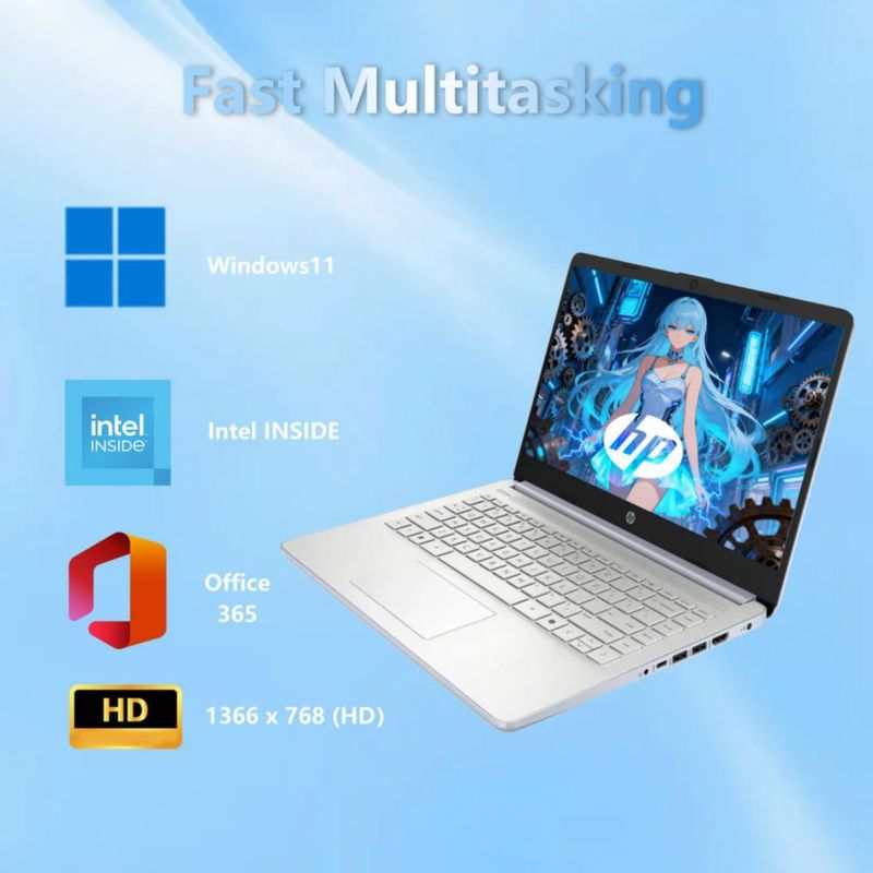 Laptop HP 14 Elite Intel Celeron 4 GB 112 TB Win11 con IA