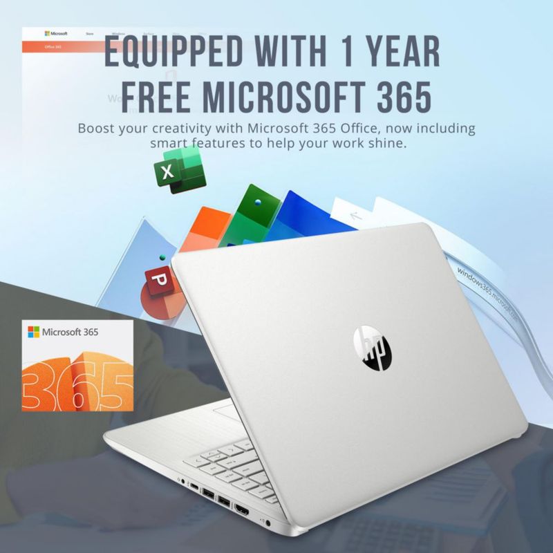 Laptop HP Stream 14" Intel N150 4 GB de RAM 112 TB color plata