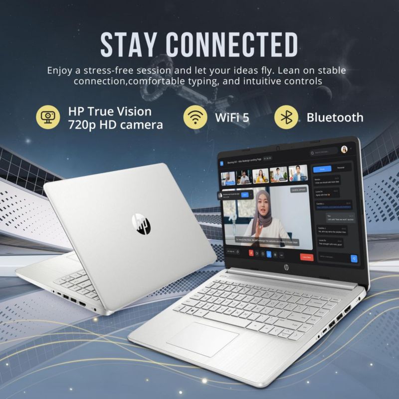 Laptop HP Stream 14" Intel N150 4 GB de RAM 112 TB color plata
