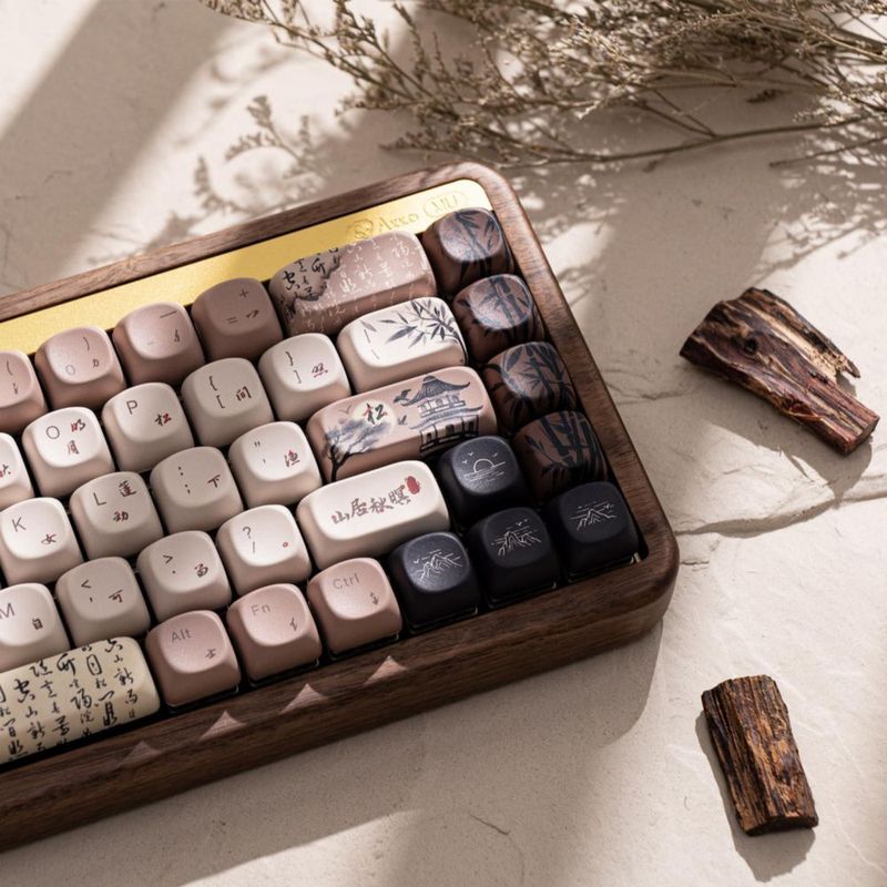 Teclado mecánico Akko MU01 65% de nogal con RGB inalámbrico