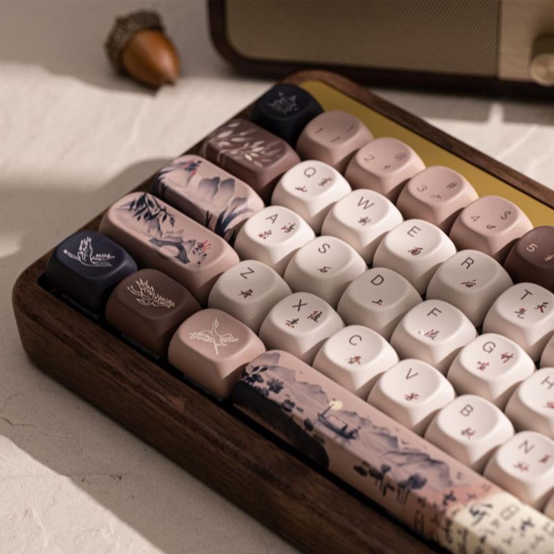 Teclado mecánico Akko MU01 65% de nogal con RGB inalámbrico