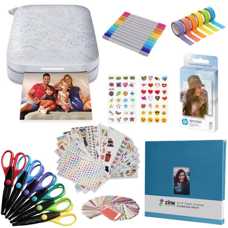 Impresora fotográfica HP Sprocket Portable 2x3 (Luna Pearl) con paquete