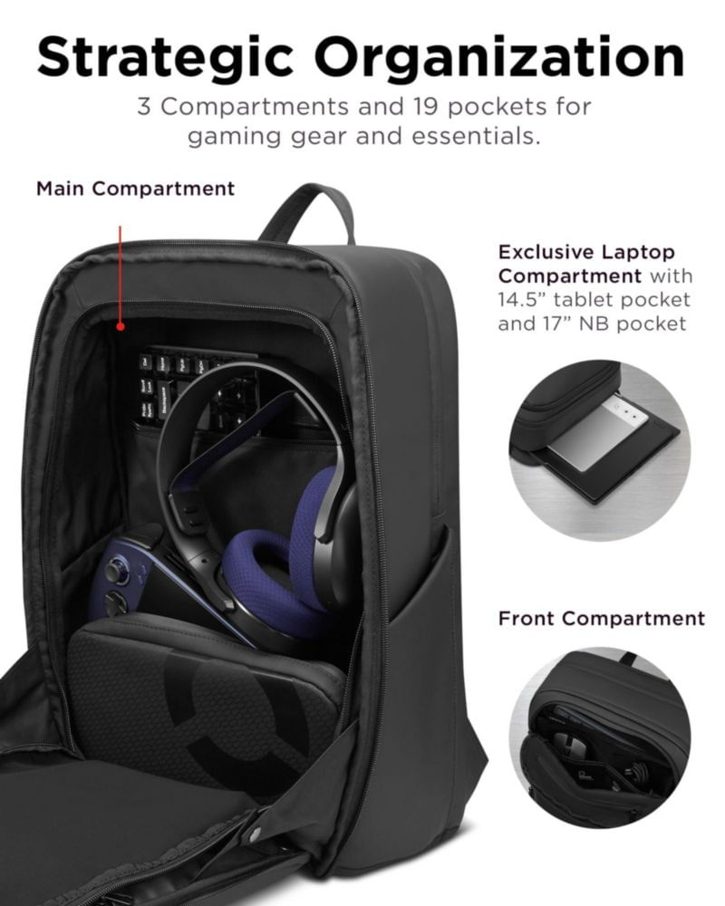 Mochila Lenovo Legion GB800 de 21 L resistente al agua gris