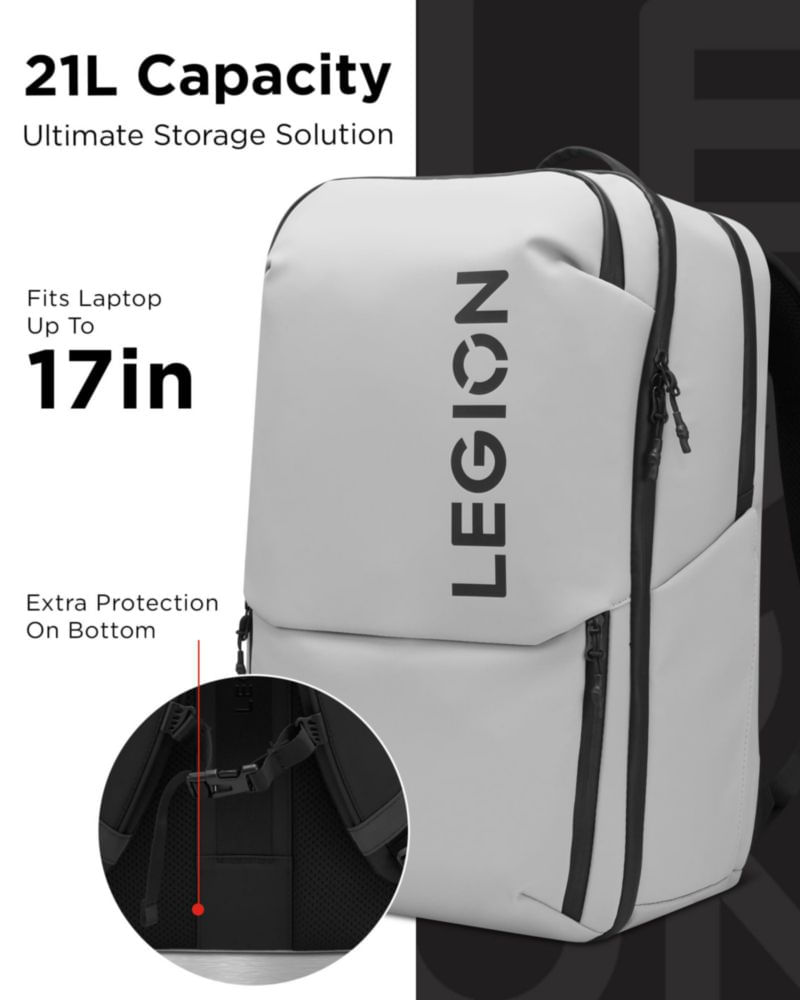 Mochila Lenovo Legion GB800 de 21 L resistente al agua gris